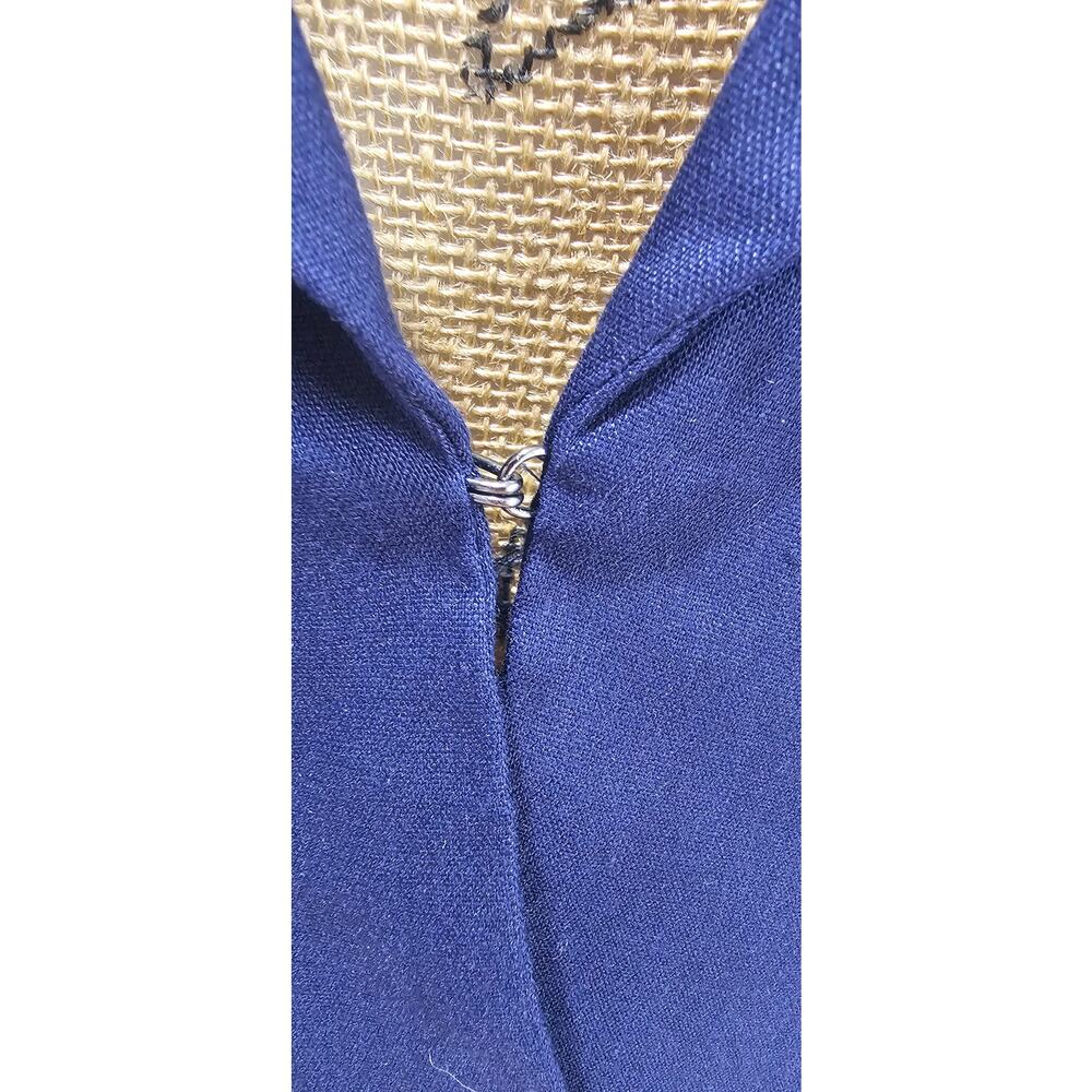 House of Harlow 1960 Blue Linen Cropped Blazer, Wood like Buttons, Sz S - Picture 9 of 10